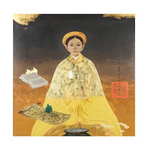 Bui Huu Hung, Bui Huu Hung (Vietnamese, born 1957) Dame de la cour royale en jaune
