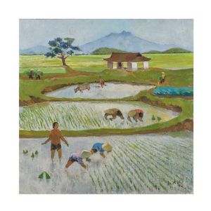 Tran Dinh Tho, Tran Dinh Tho (Vietnamese, 1919-2011) Dans la rizière