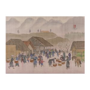 Nguyen Thu (Vietnamese, 1930-2023) Marché des minorités de Ha Quang, Cao Bang