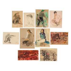 Huynh Phuong Dong (Vietnamese, 1925-2015) Ensemble de 53 dessins/ Group of 53 sketches