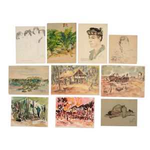 Huynh Phuong Dong (Vietnamese, 1925-2015) Ensemble de 77 dessins/ Group of 77 sketches