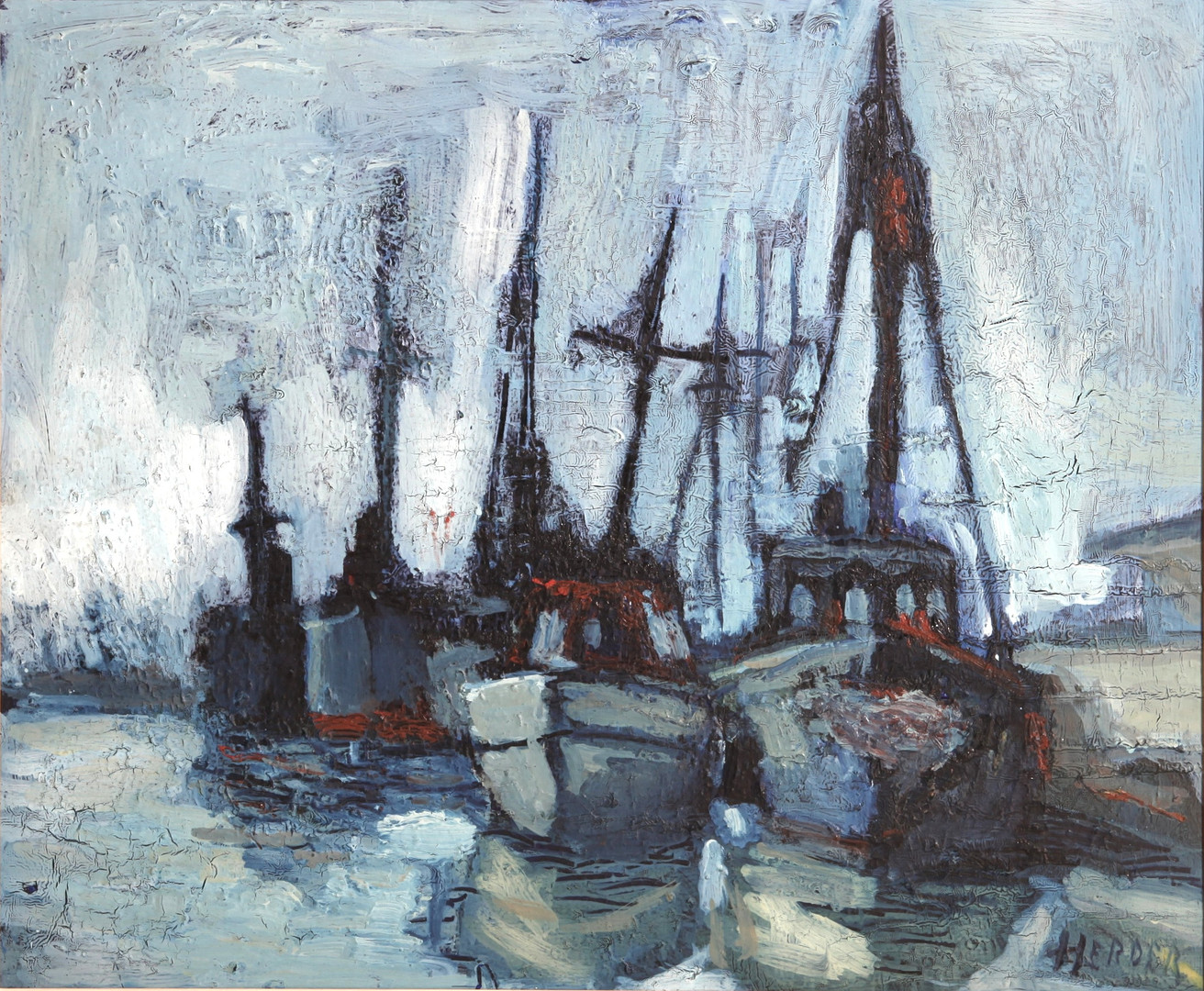 1923-1976. Olja på pannå, signerad.