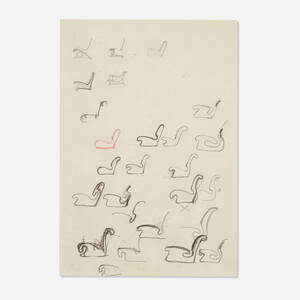 Study for shell-shaped chairs