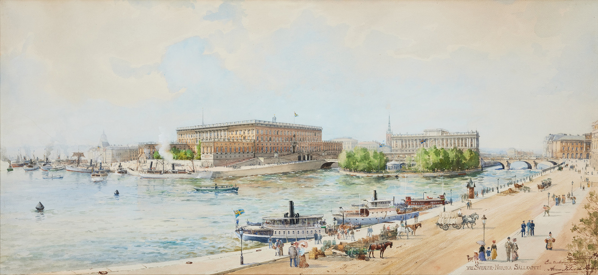 Vy över Stockholm slott.