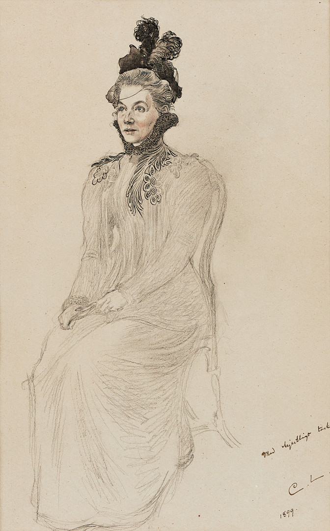 Porträtt av Pauline Åkerlund - studie till ”Skolungdomens korum”, 1900.