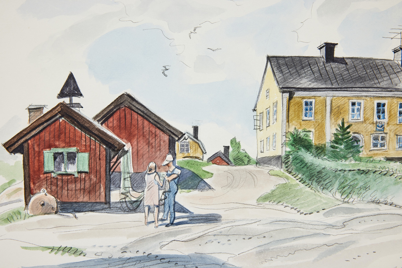Gunnar Brusewitz, "Tullhuset, Sandhamn" ur “Min barndoms skärgård”.