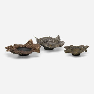 Collection of three freeform ashtrays