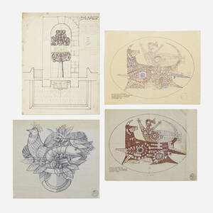 Drawings, collection of four