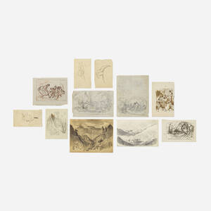 Collection of eleven drawings and studies