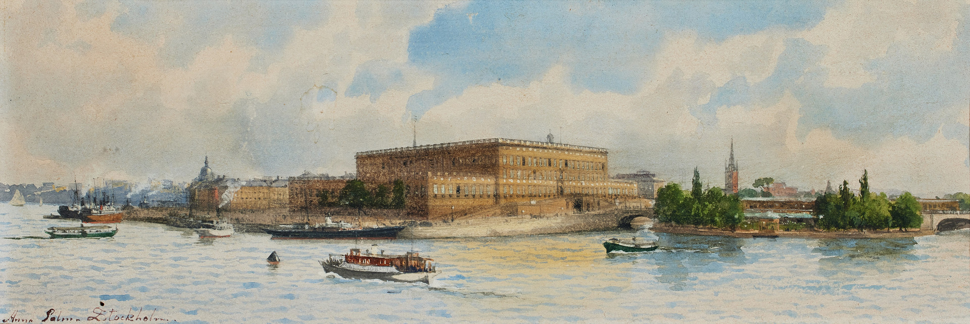 Vy över Stockholms slott.