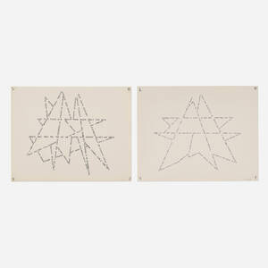 Untitled (One Two Free Wiz Brick Open Dawn Bible Joy Slug); Untitled (Soprano Eyes Will Stick A Poem in Mud Pool Super Bowl Halftime) (two works)