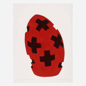 Black Crossed Red Egg