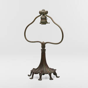 Adjustable harp table lamp base
