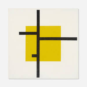 Untitled (Black Lines, Yellow Square)