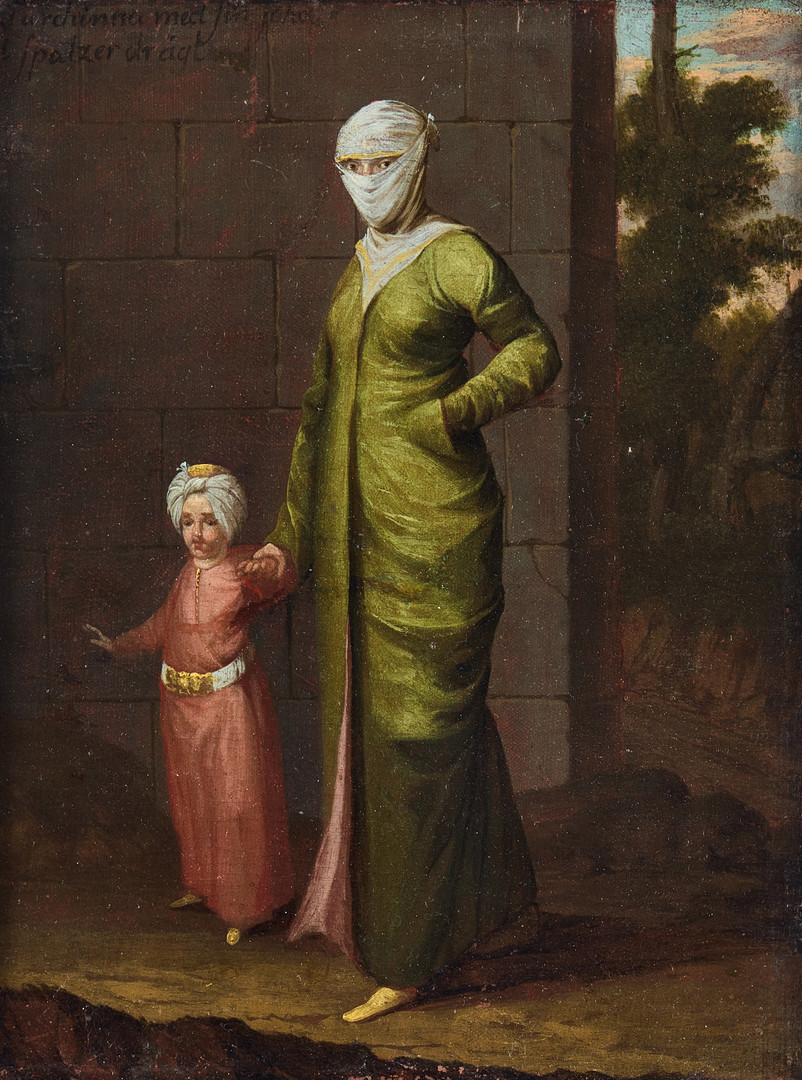 Jean Baptiste Vanmour, Attributed to. A Turkish lady with her son.