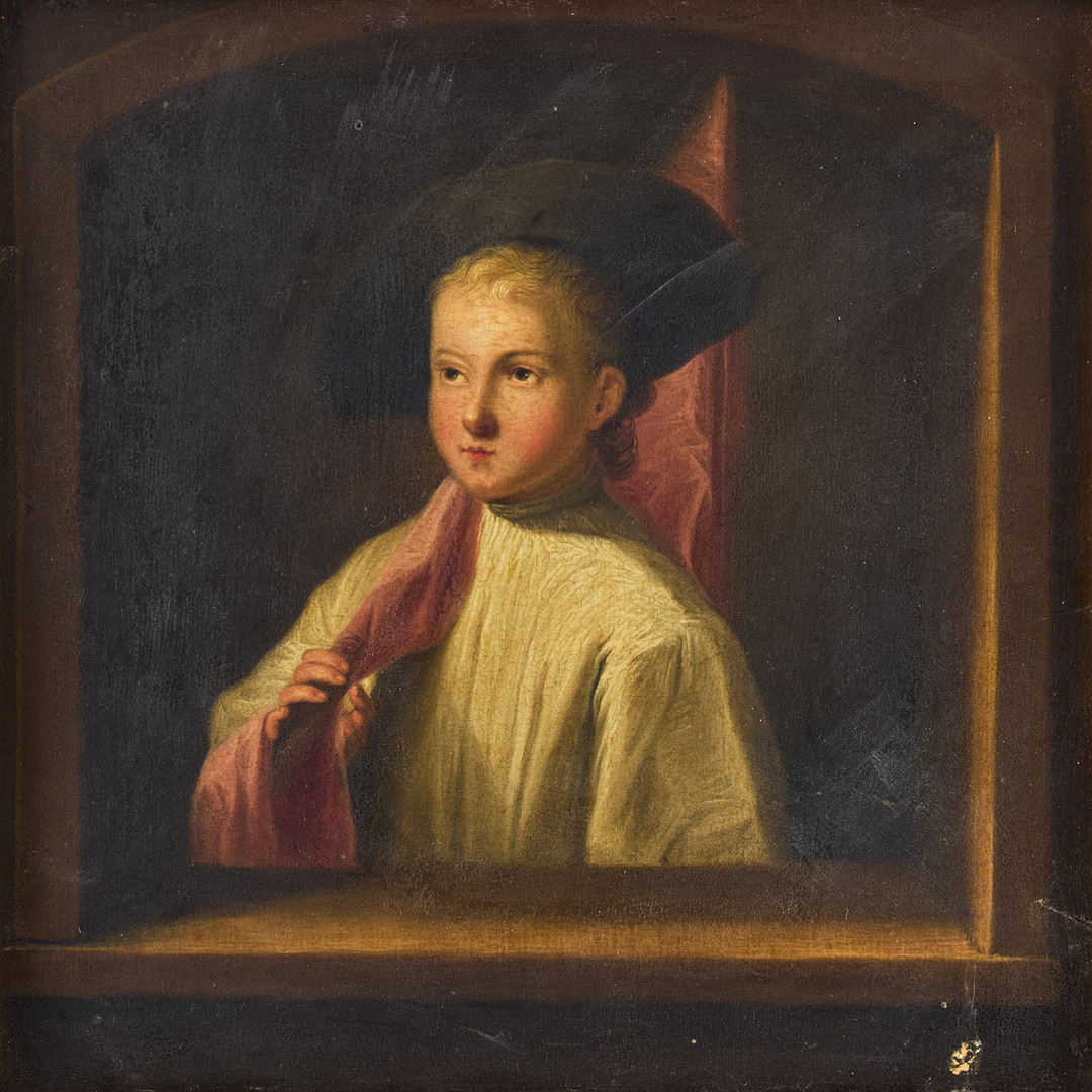 Attributed to. Portrait of a young standard-bearer in a niche.