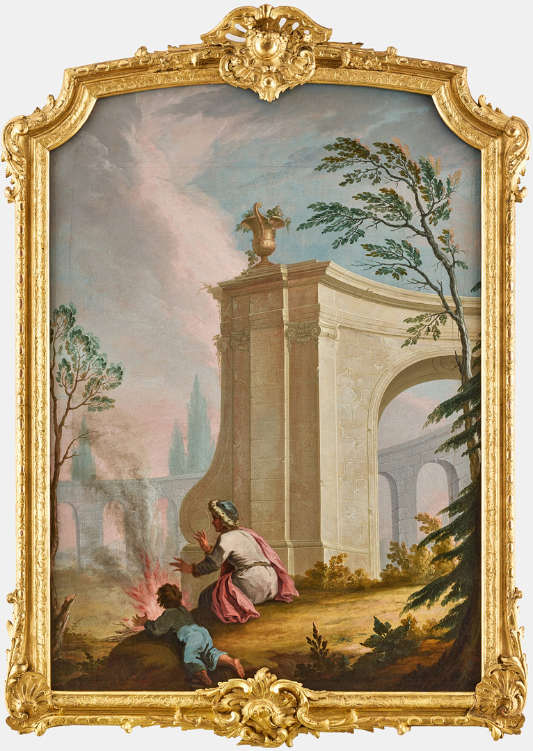 Johan Pasch, Attributed. A wall panel depicting an allegory of winter.