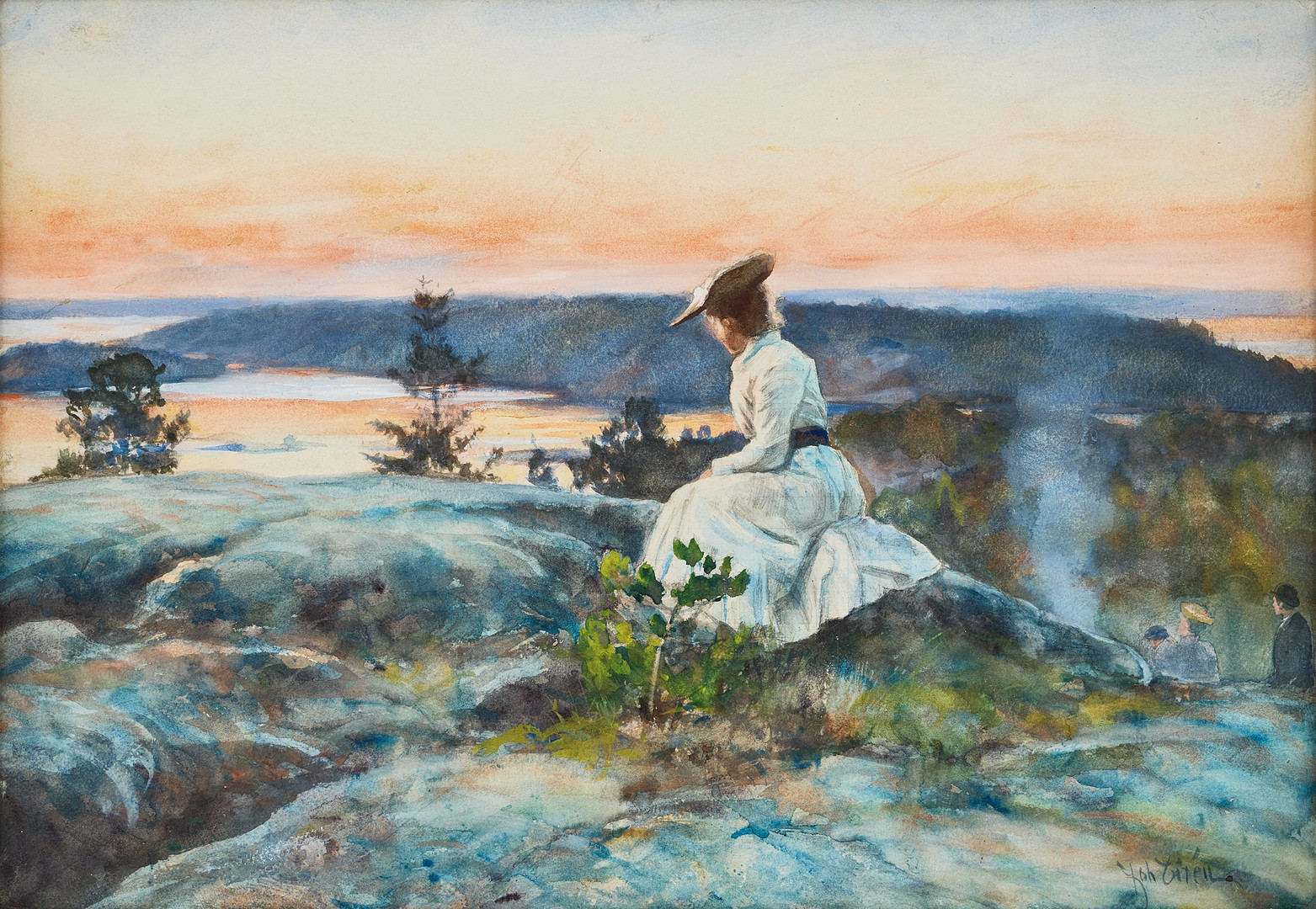 Johan Tirén, Woman in an archipelago landscape.
