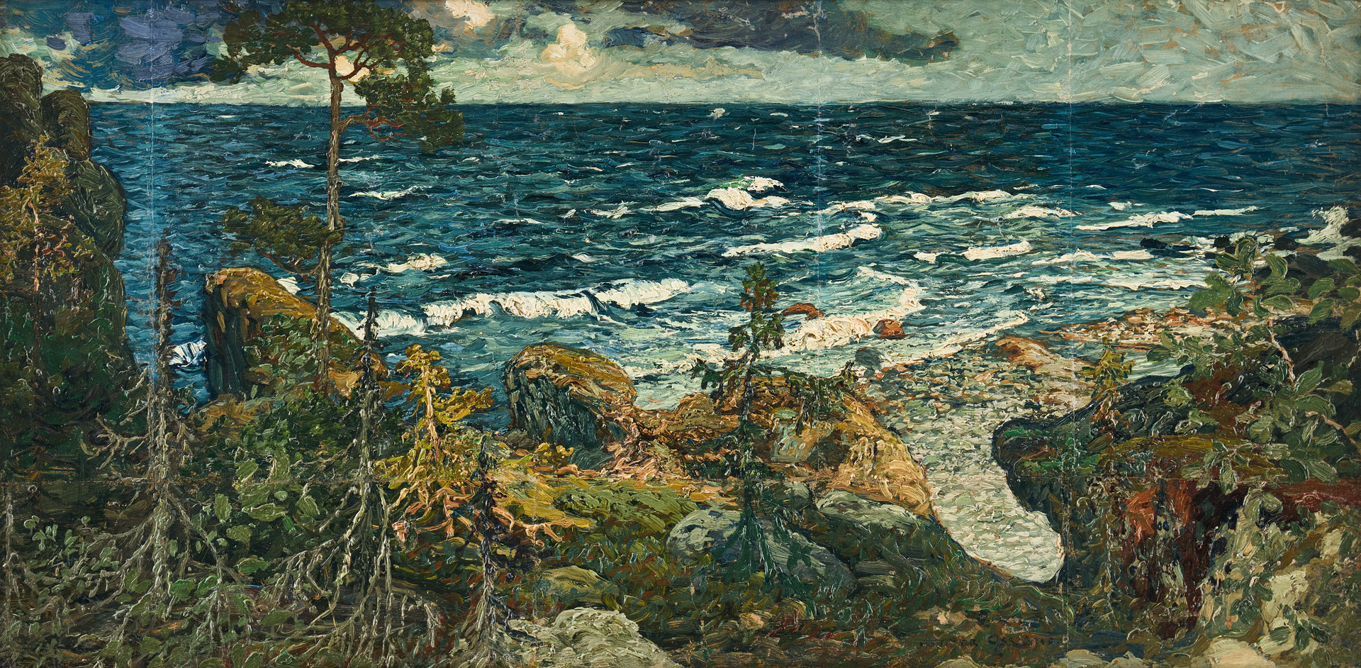 Helmer Osslund, Afton vid havet, Ångermanland /"Abend am Meer (Ångermanland)".