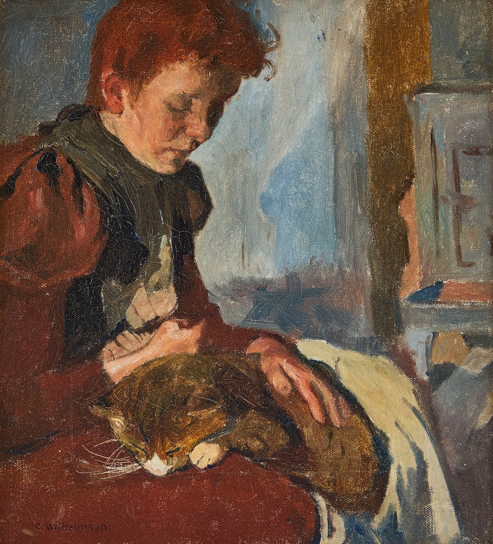 "Flicka med katt" ("Nanny Boman").