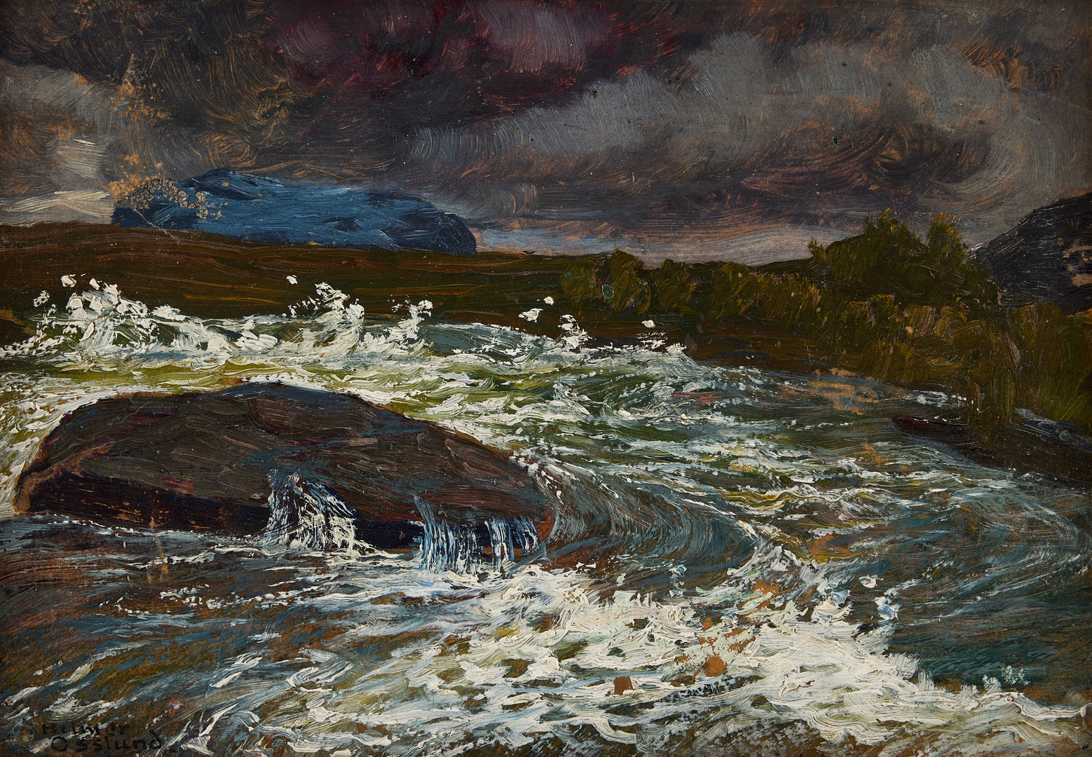 Mountain stream motif.