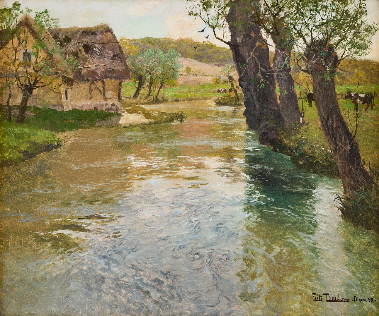 Frits Thaulow, River landscape, Arques, Dieppe.