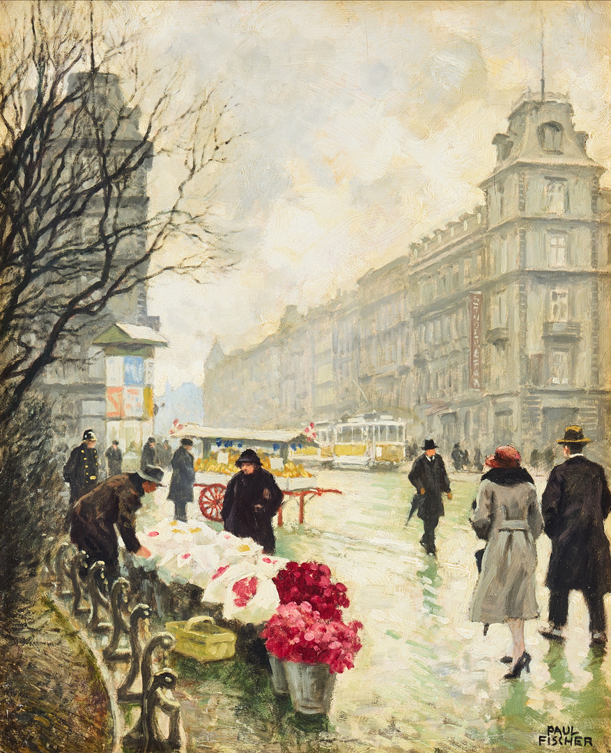 Paul Fischer, Flower market, Copenhagen.