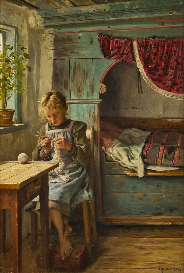 PEDER MØRK MØNSTED, Virkande flicka.