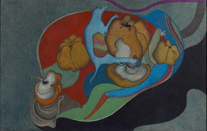 Metaphysical still life with a blue rat