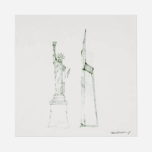 World Trade Center: Freedom Tower and the Statue of Liberty sketch