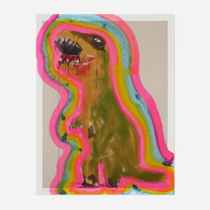 Ochre And Green T-Rex With Auras