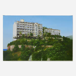 Untitled (Seaside Building with Trees)