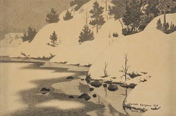 Archipelago landscape in winter.