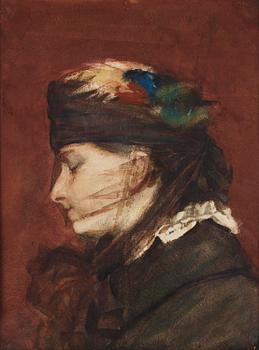 Dam med flor (förstudie till "Sorg")" (Woman behind a veil).