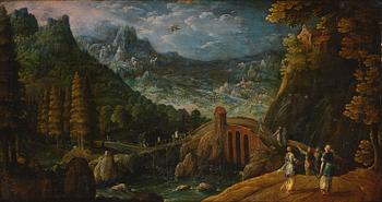 Wide landscape with Herse and her maidservants discovered by Mercury on the way to the Temple of Minerva.