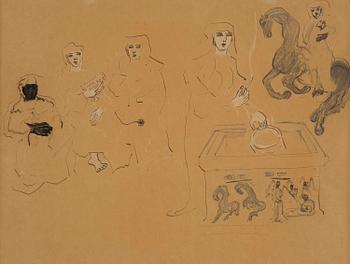 Figures by the well.