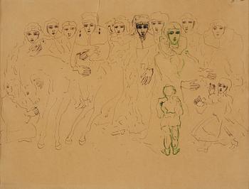 Figures and horse.
