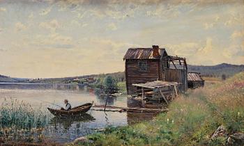 Strandparti i middagsbelysning" ("Beach scene in midday light").