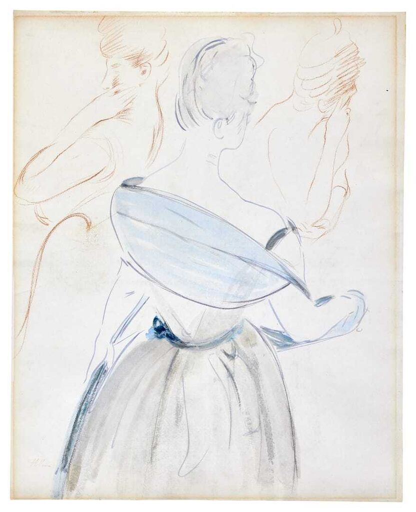 The Countess of Greffulhe, three-quarter back view, wearing a stole