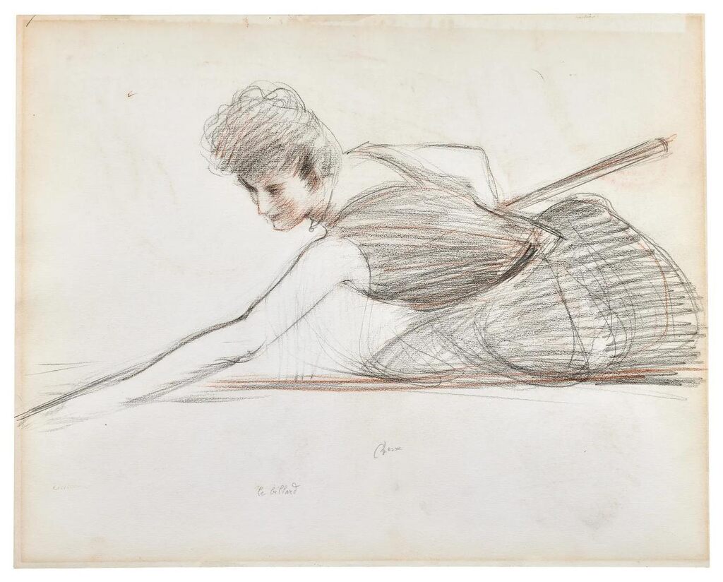 La Comtesse de Greffulhe jouant au billard