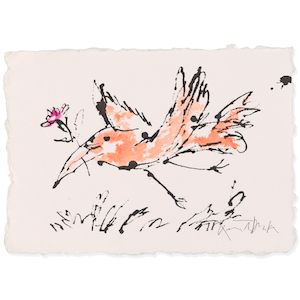 Sir Quentin Blake (British, born 1932) Birthday Wings No. 1 (unframed) (Painted in December 2025)