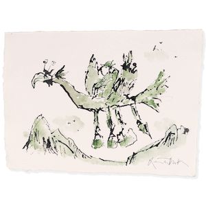 Sir Quentin Blake (British, born 1932) Birthday Wings No. 5 (unframed) (Painted in December 2025)