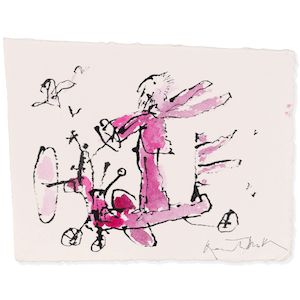 Sir Quentin Blake (British, born 1932) Birthday Wings No. 8 (unframed) (Painted in December 2025)