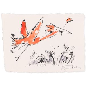 Sir Quentin Blake (British, born 1932) Birthday Wings No. 10 (unframed) (Painted in December 2025)
