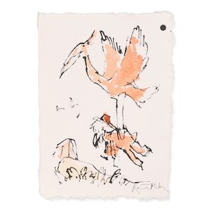 Sir Quentin Blake (British, born 1932) Birthday Wings No. 14 (unframed) (Painted in December 2025)