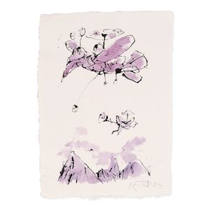 Sir Quentin Blake (British, born 1932) Birthday Wings No. 16 (unframed) (Painted in December 2025)