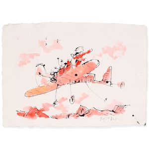 Sir Quentin Blake (British, born 1932) Birthday Wings No. 18 (unframed) (Painted in December 2025)