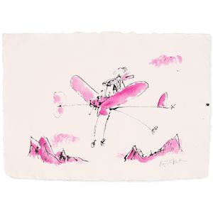 Sir Quentin Blake (British, born 1932) Birthday Wings No. 19 (unframed) (Painted in December 2025)
