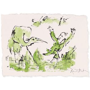 Sir Quentin Blake (British, born 1932) Birthday Wings No. 21 (unframed) (Painted in December 2025)