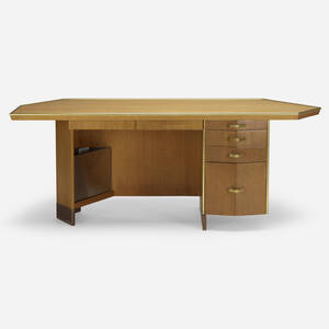 Desk with wastepaper basket from Price Tower, Bartlesville, Oklahoma